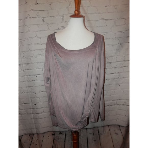 UMGEE Purple Top 2X Long Sleeve Twist Boxy